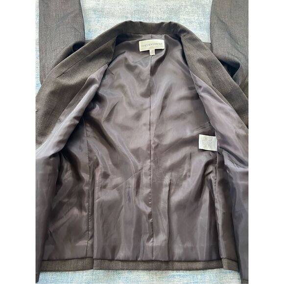 Jones New York Suit Brown Notched Collar 2 Button Blazer Women's Size 4 - Picture 5 of 9